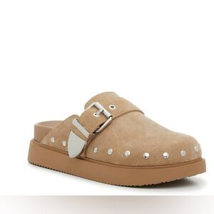 STEVE MADDEN CHERRIE PLATFORM CLOGS IN TAUPE BEIGE 9